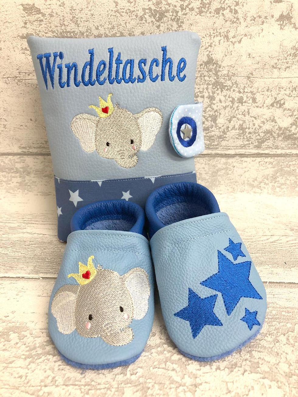 Miniaturbild: ღ Lederpuschen / Krabbelpuschen / Lauflernschuhe Elefant  ab Gr. 18/19 ღ