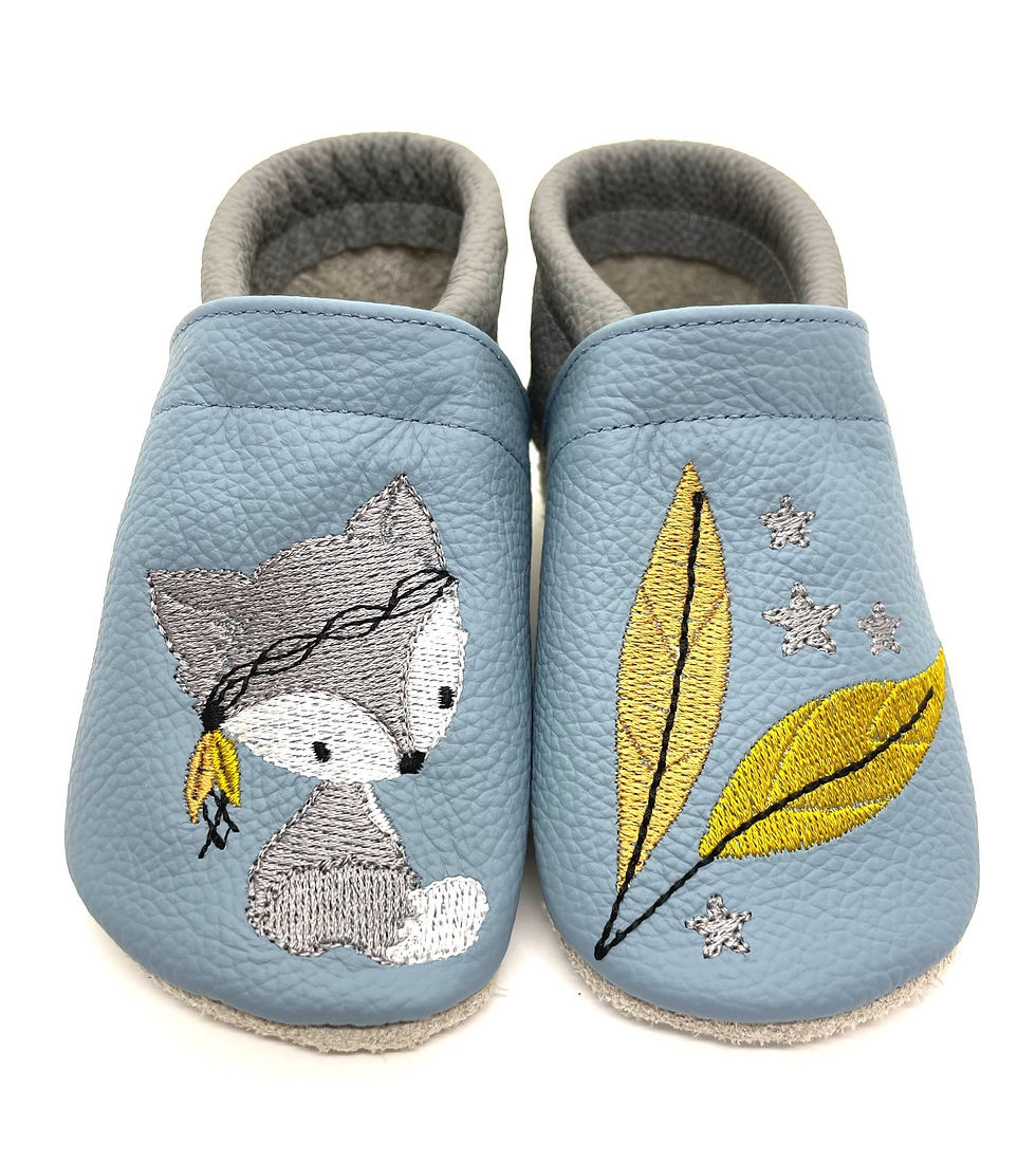 ღ Lederpuschen / Krabbelpuschen Herbstfuchs auch mit Namen ab Gr. 18/19 ღ