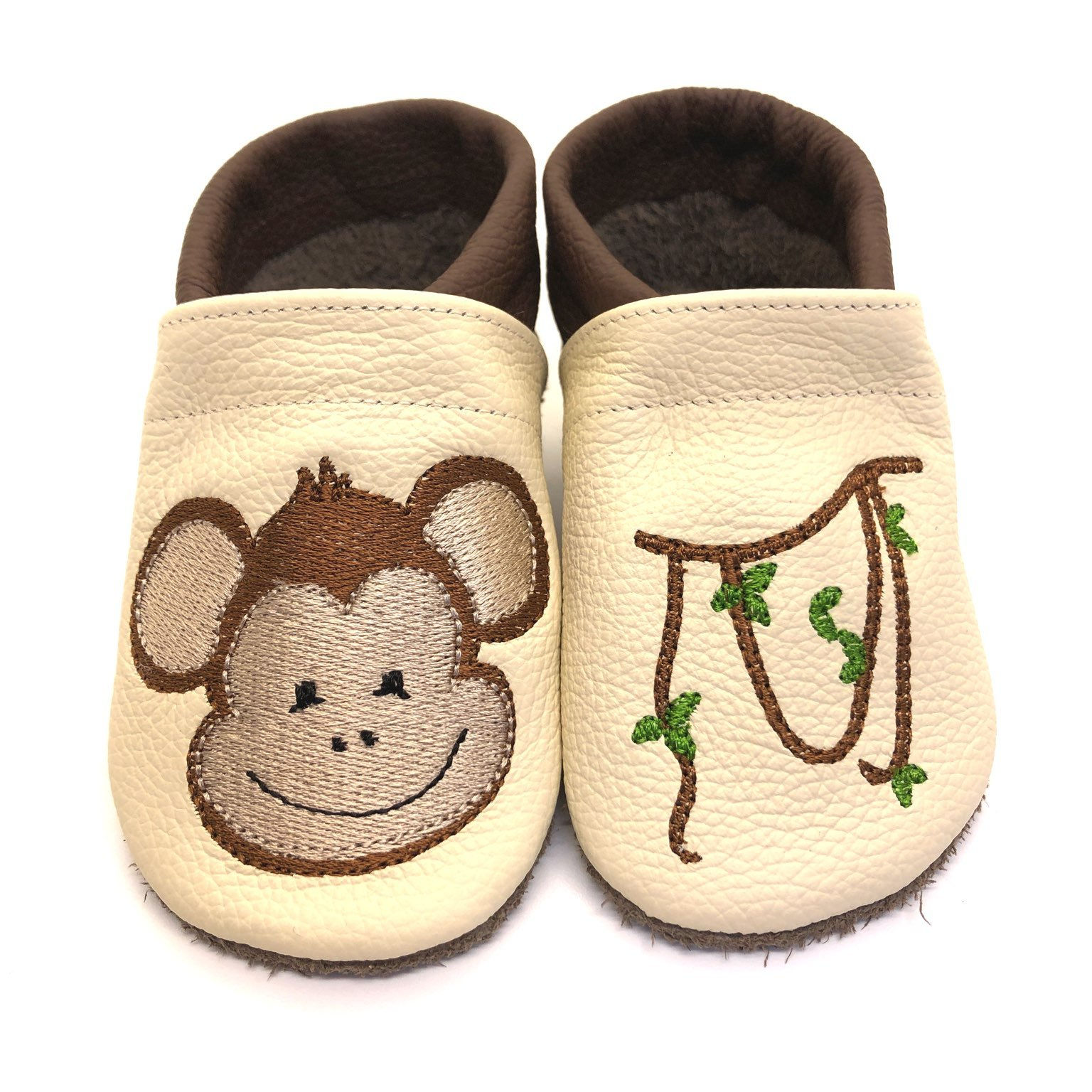 ღ Lederpuschen / Krabbelpuschen / Lauflernschuhe Affe ab Gr. 18/19 ღ