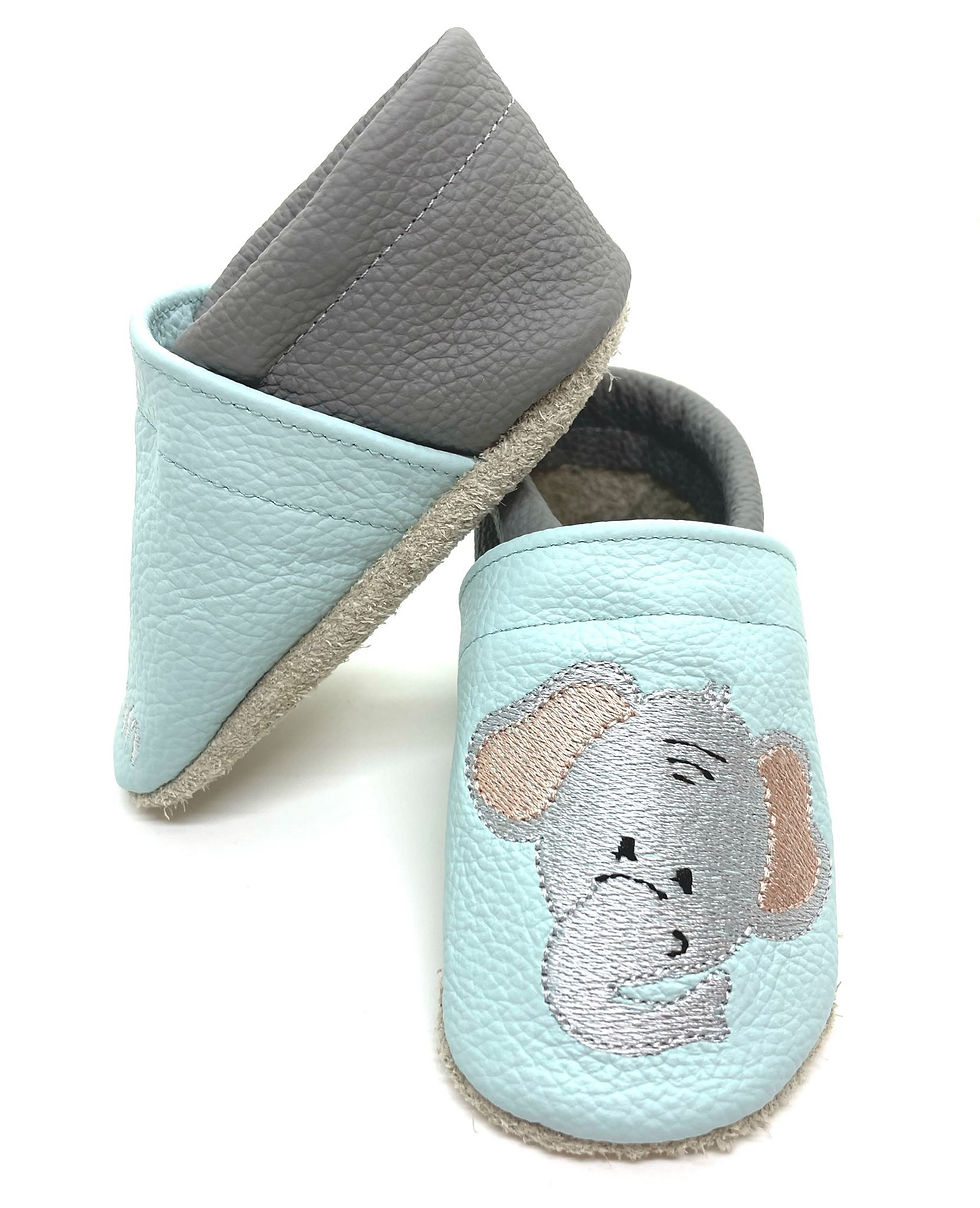 Miniaturbild: ღ Lederpuschen / Krabbelpuschen / Lauflernschuhe Elefant  ab Gr. 18/19 ღ
