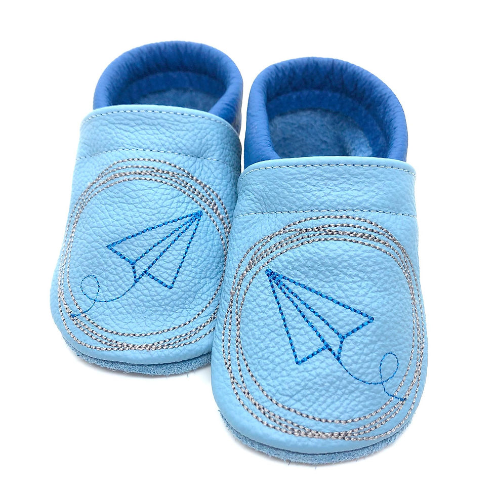 ღ Lederpuschen / Krabbelpuschen / Lauflernschuhe Papierflieger ab Gr. 18/19 ღ