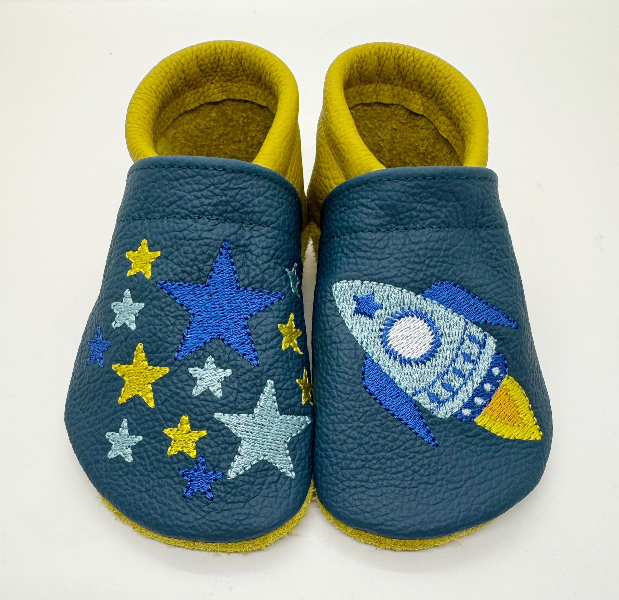 ღ Lederpuschen / Krabbelpuschen / Lauflernschuhe Raketenflug ab Gr. 18/19 ღ