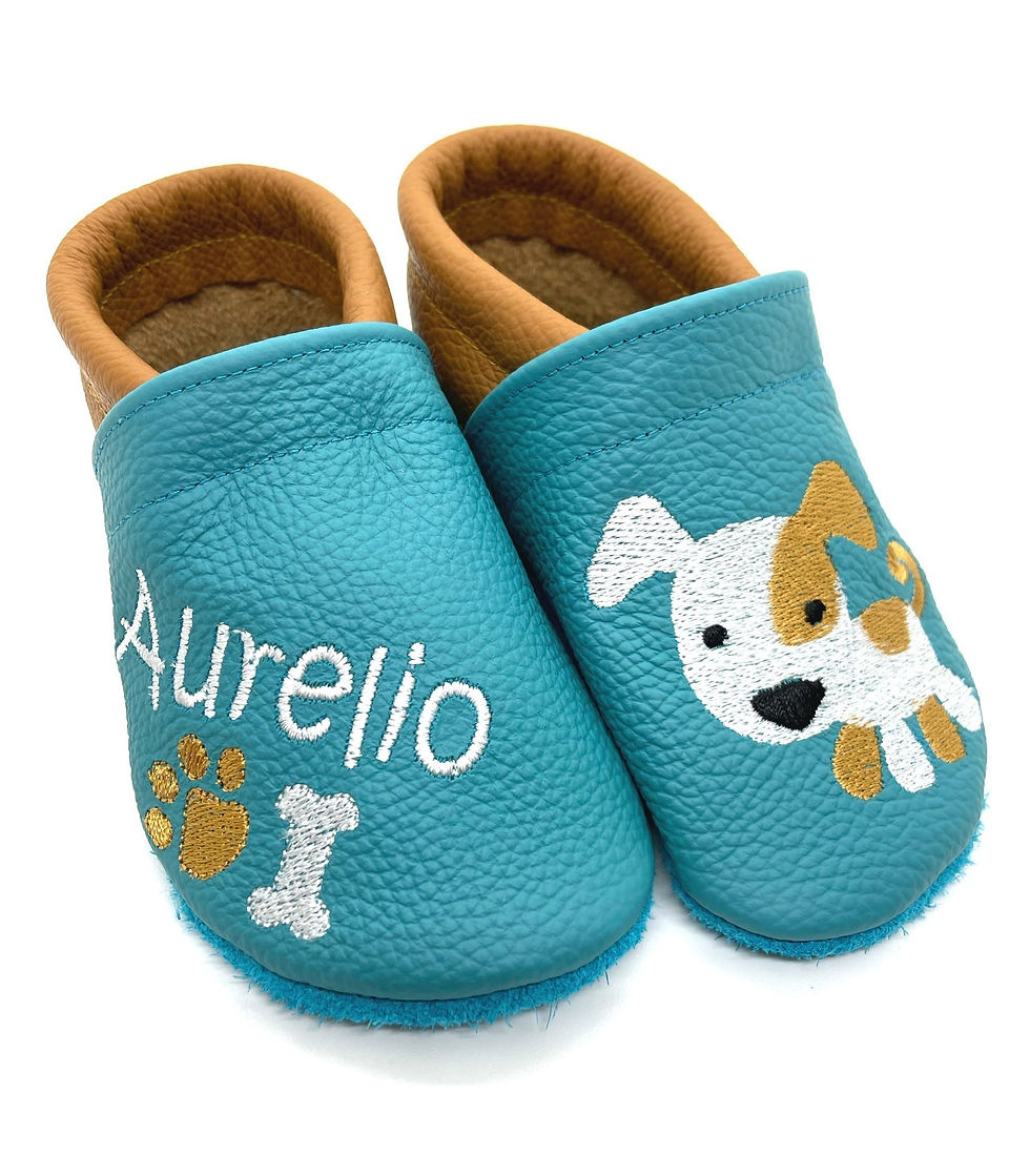 Miniaturbild: ღ Lederpuschen / Krabbelpuschen / Lauflernschuhe Doggy d. kleine Hund ab 18/19 ღ