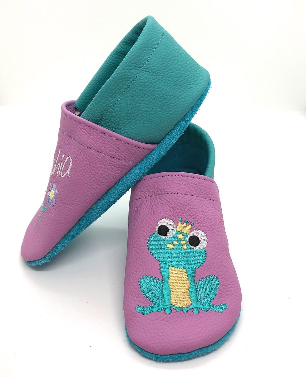Miniaturbild: ღ Lederpuschen / Krabbelpuschen / Lauflernschuhe Frosch ab Gr. 20/21 ღ