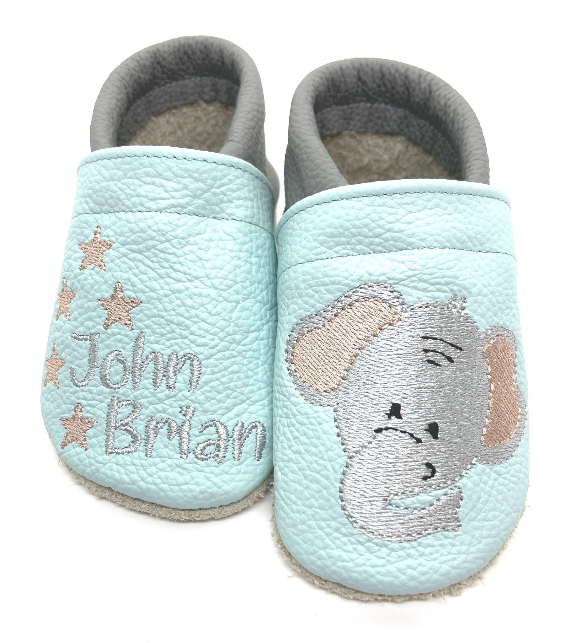 ღ Lederpuschen / Krabbelpuschen / Lauflernschuhe Elefant  ab Gr. 18/19 ღ