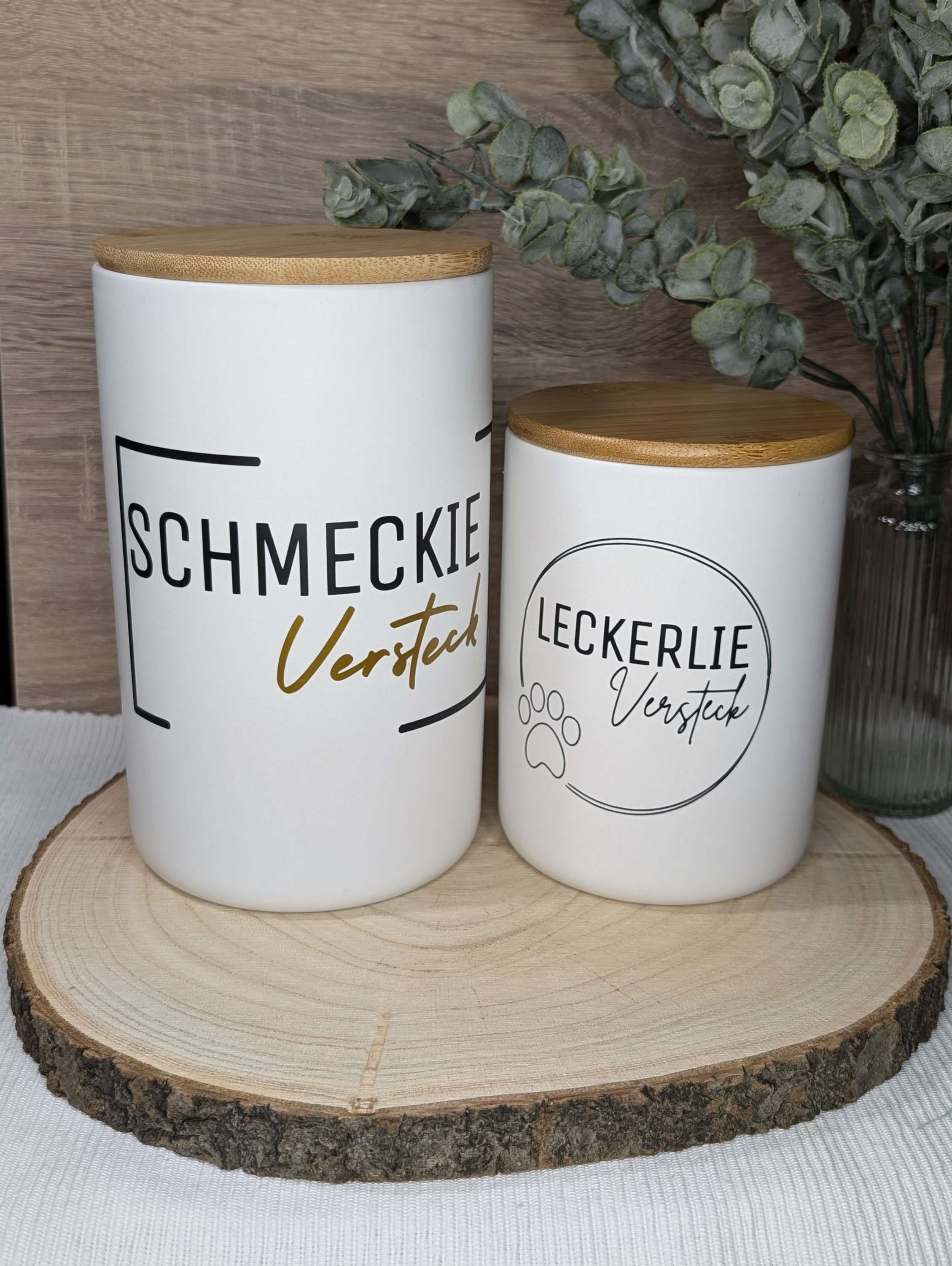 Personalisierte Leckerliedose aus Keramik "Versteck"