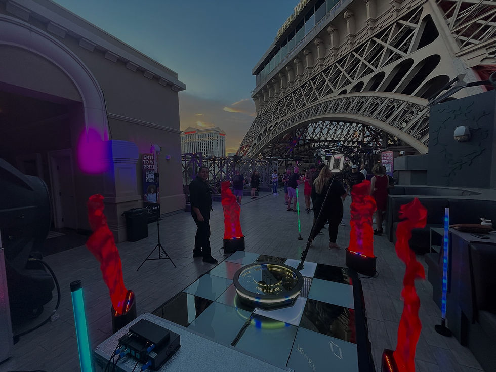 A group of people having a blast at the GC Photo Booth, engaging with the 360° video activation for a memorable marketing experience.