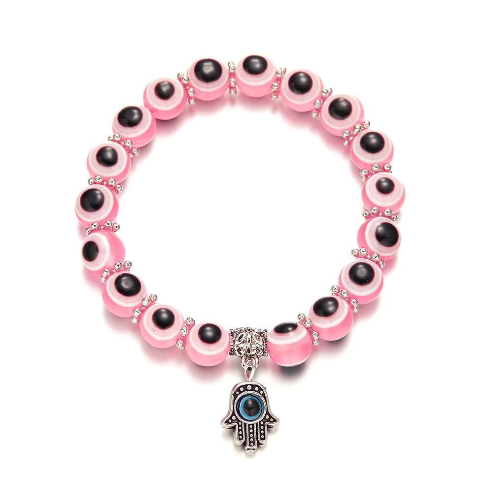 Thumbnail: Turkish Evil Eye Beaded Elastic Women's Bracelet