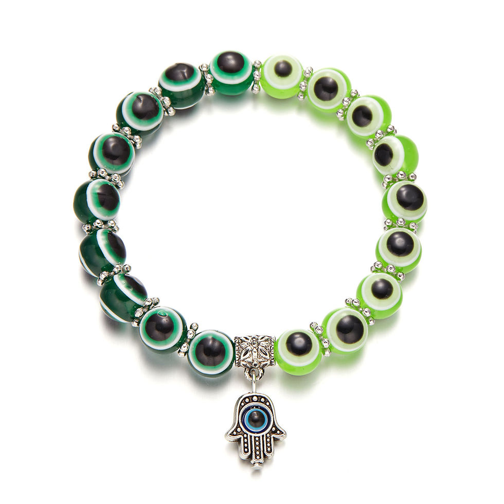 Thumbnail: Turkish Evil Eye Beaded Elastic Women's Bracelet