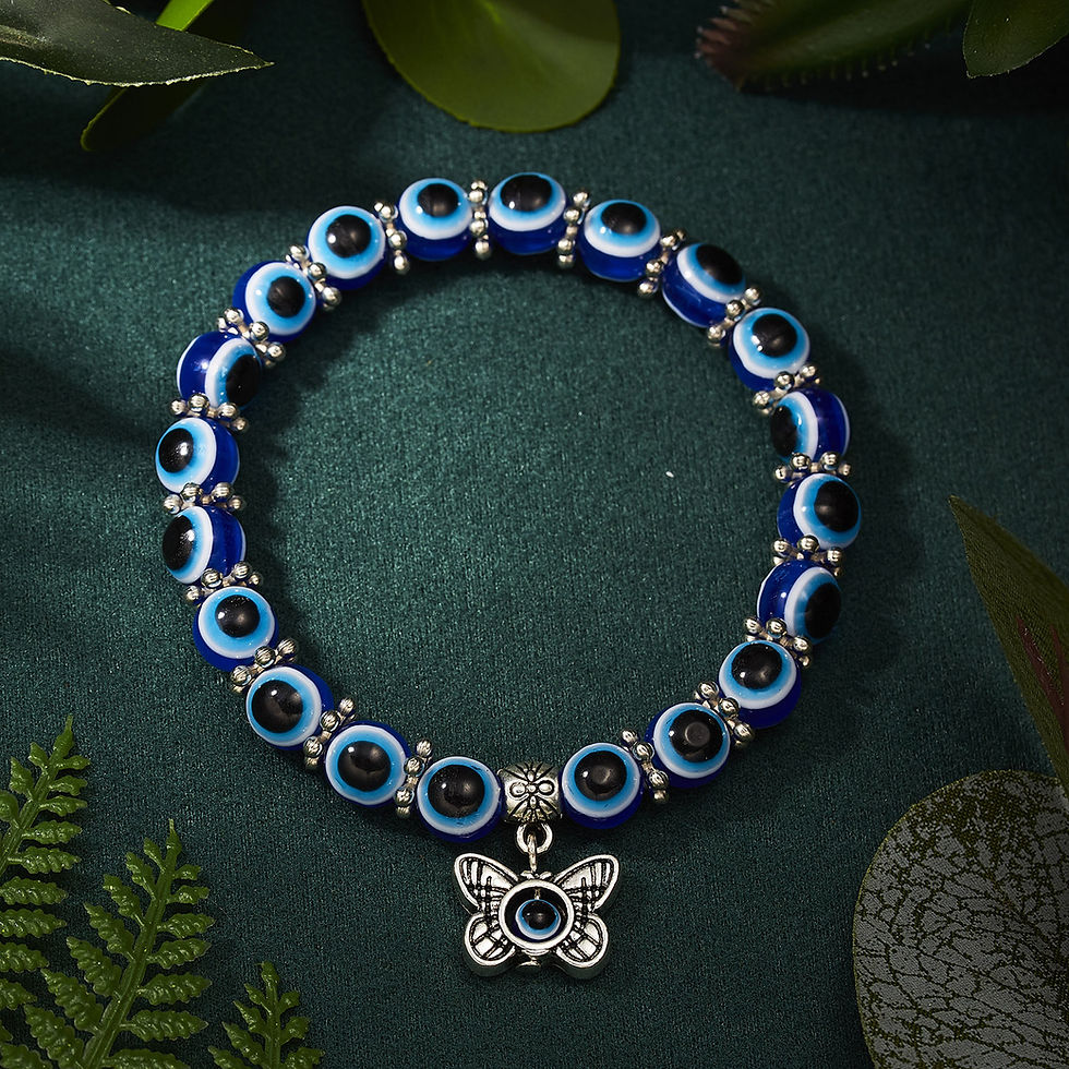 Thumbnail: Evil Eye Resin Beaded Bracelet