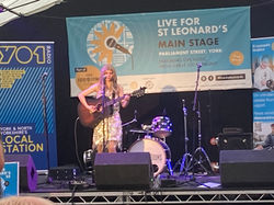 Rachel Makena performing as Taylor Swift on the main stage at the Live for St Leonards, York