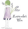 Lavender Blu logo featuring a hand-drawn figure with lavender flowers, representing wellness and holistic living