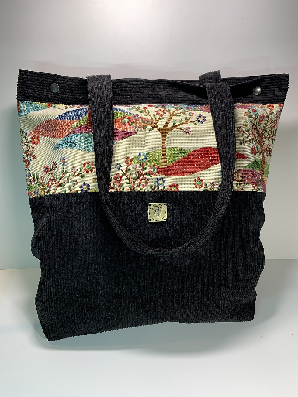 Thumbnail: Boho Tote Bag - Tote Bag with inside zipped pocket - Floral tote Bag - lined Tot
