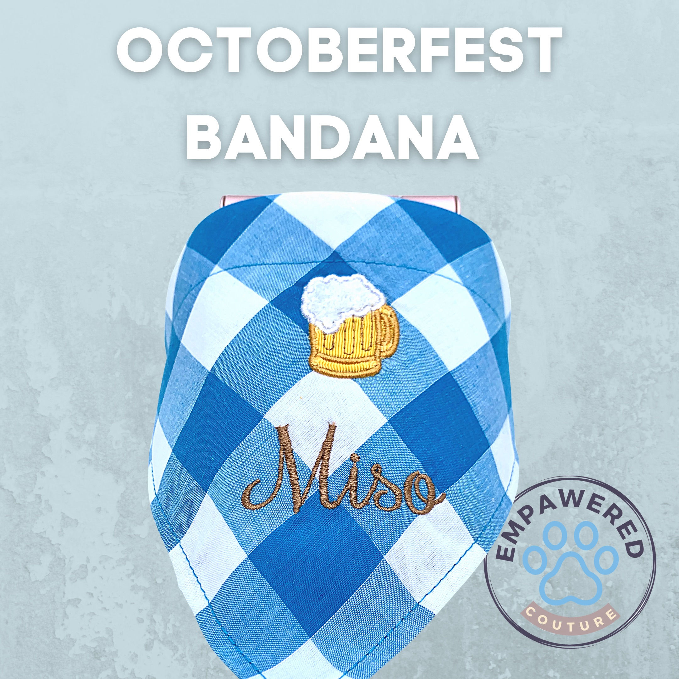 Octoberfest Embroidered Personalised bandana