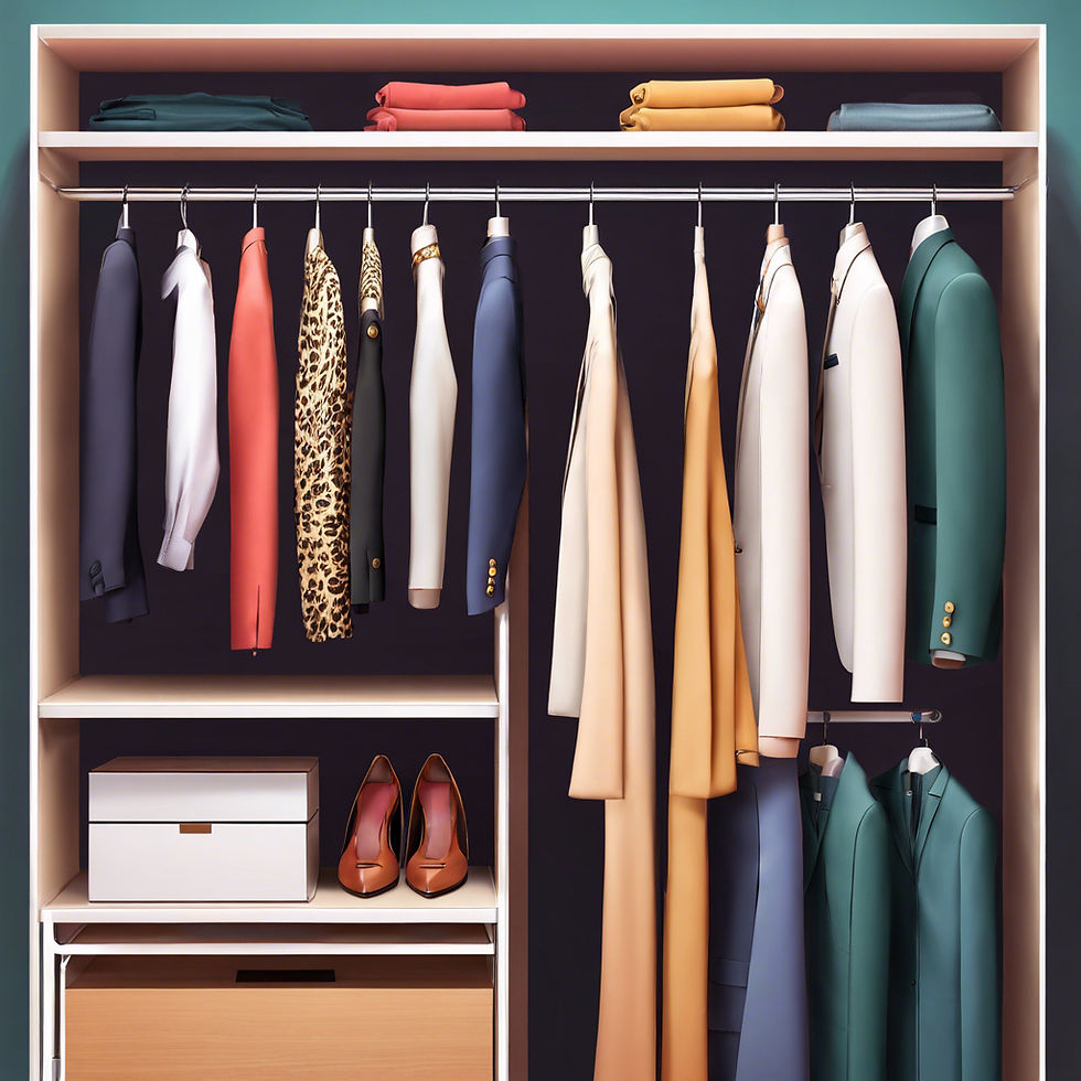 Clothing closet with dress cloths