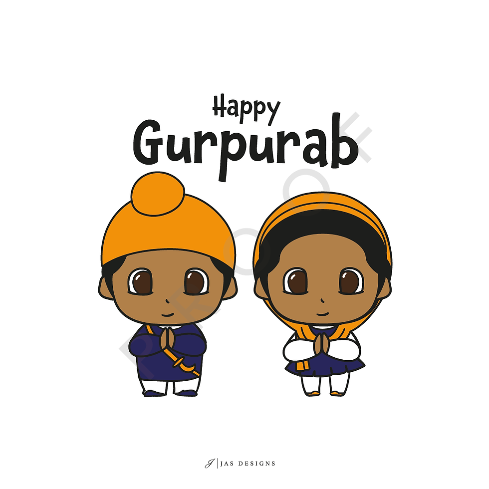 Thumbnail: Sahib and Simran: Happy Gurpurab Sign
