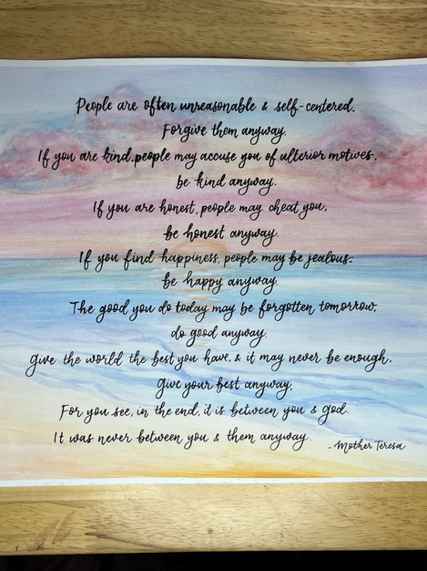 hand lettering watercolor calligraphy