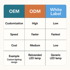OEM vs ODM vs White Label Lighting: What’s Right for Your Brand?