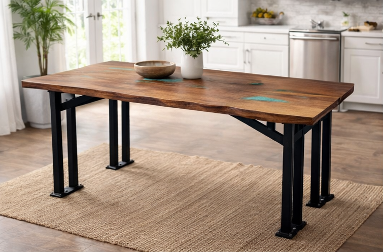 Live Edge Mesquite Table | Handmade Wood Dining Table | Rustic Modern Desk