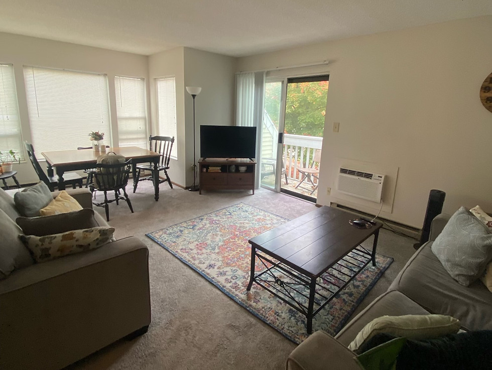 Living room interior at Athens Station apartment