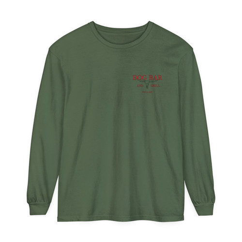 Longhorn Skull Comfort Colors Long Sleeve | Dog Bar and Grill