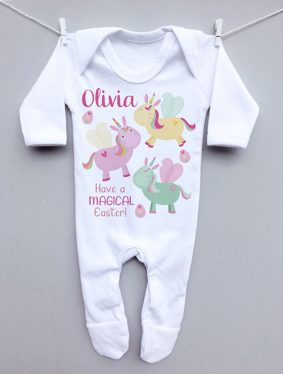 Unicorn Easter sleepsuit