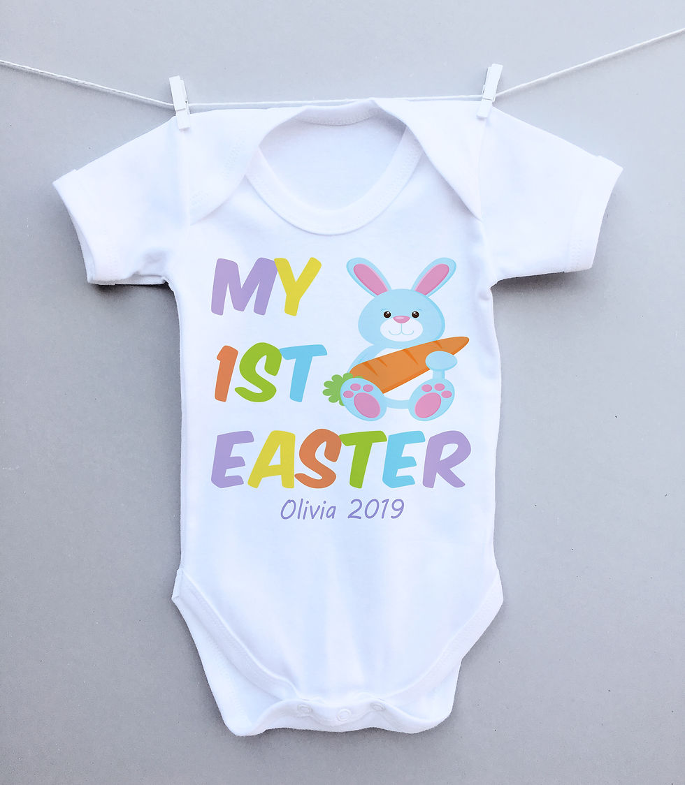 My 1st Easter blue bunny bodysuit