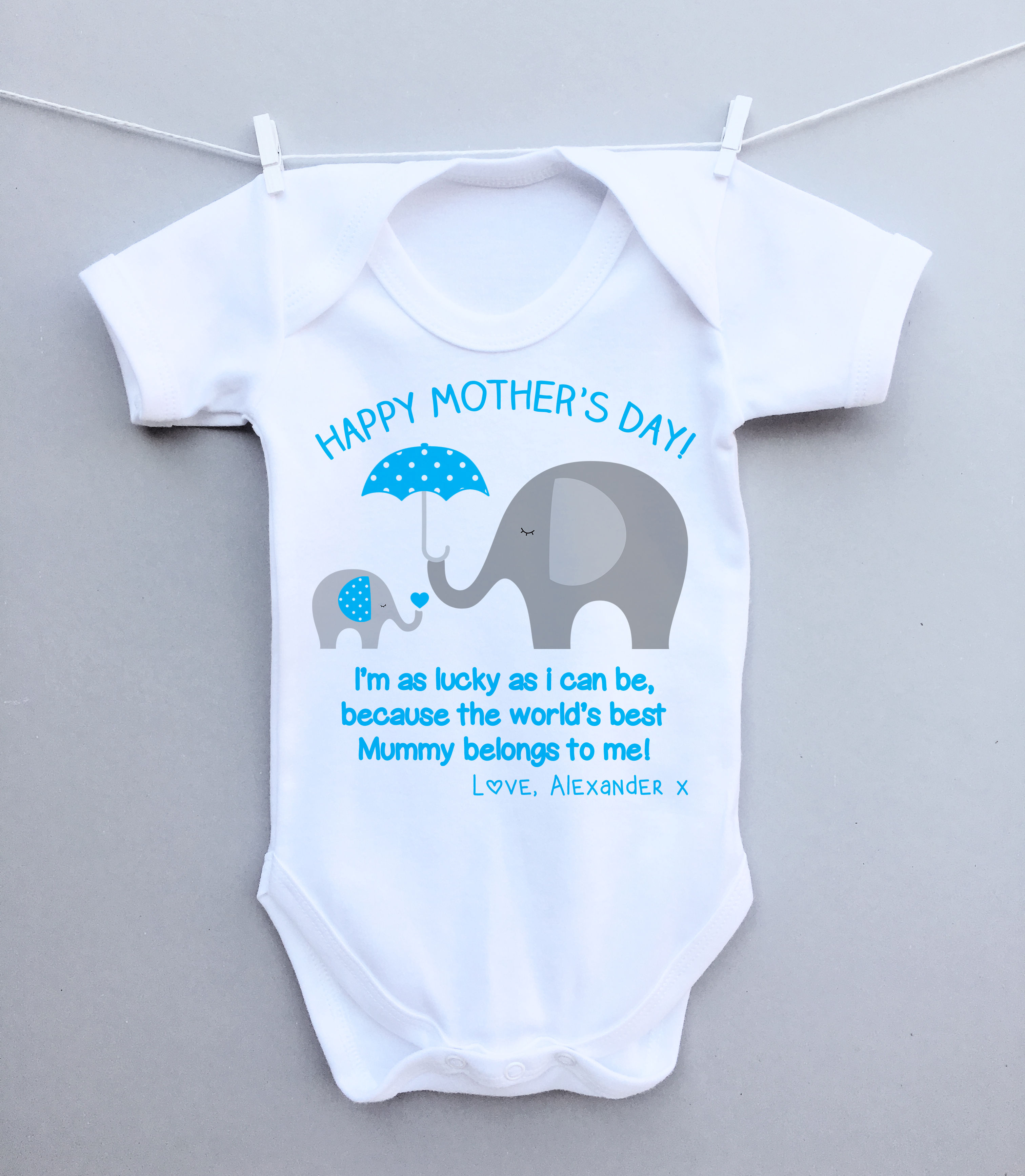 Happy Mother's Day elephant bodysuit