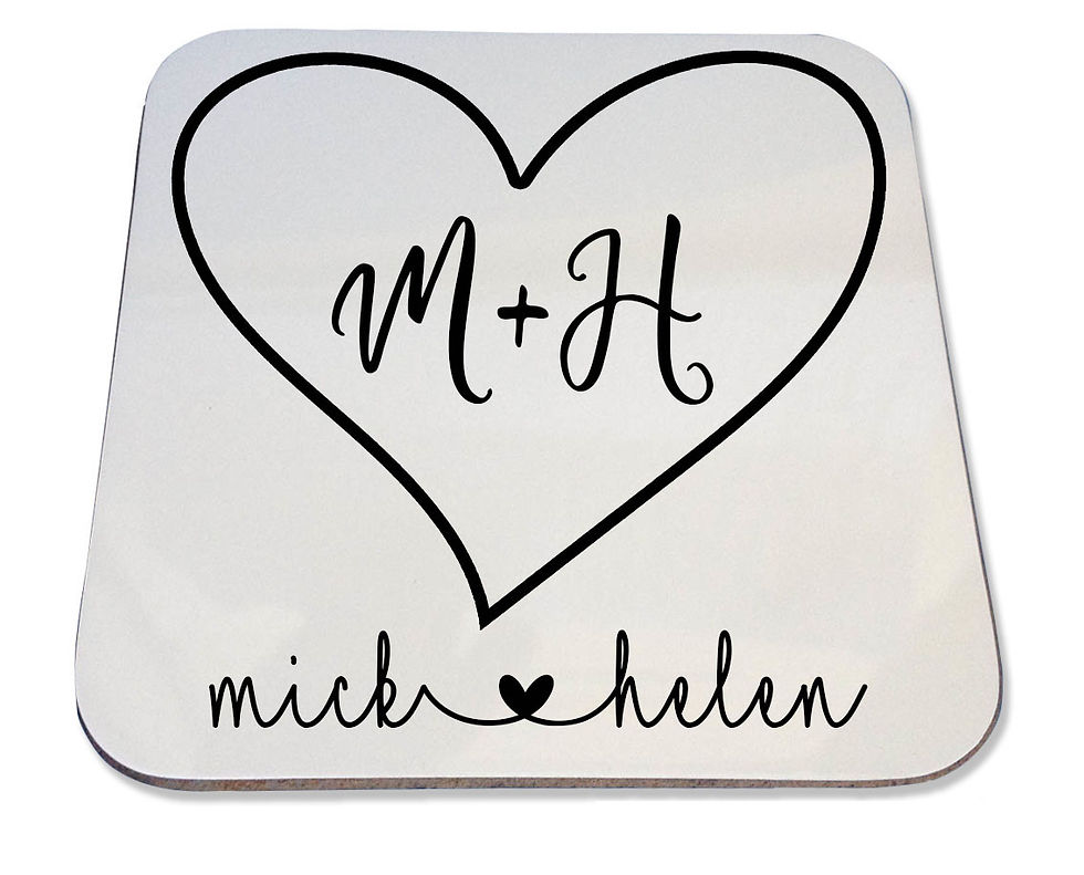 Hearts and initial coaster