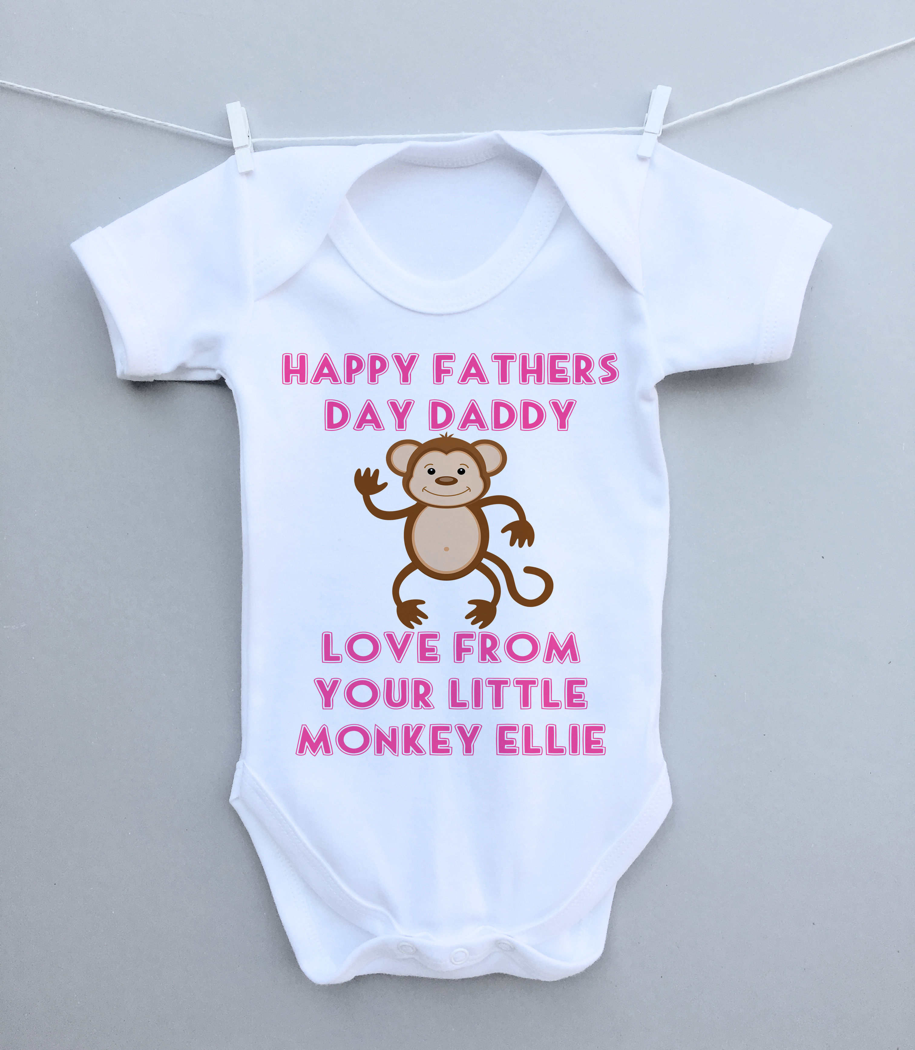 Little monkey Fathers Day bodysuit