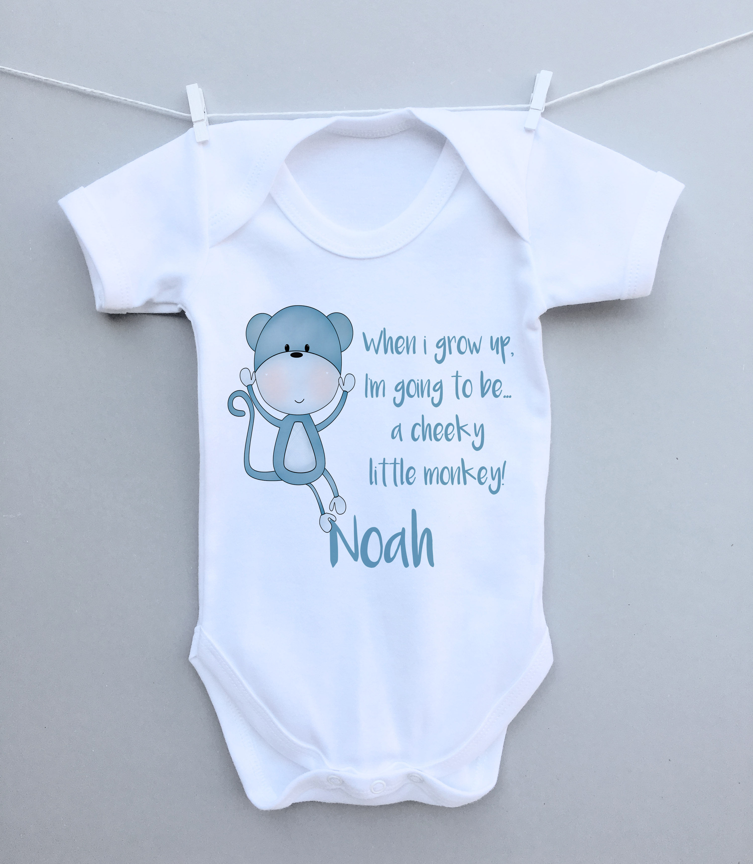 When i grow up.. Cheeky Monkey baby bodysuit