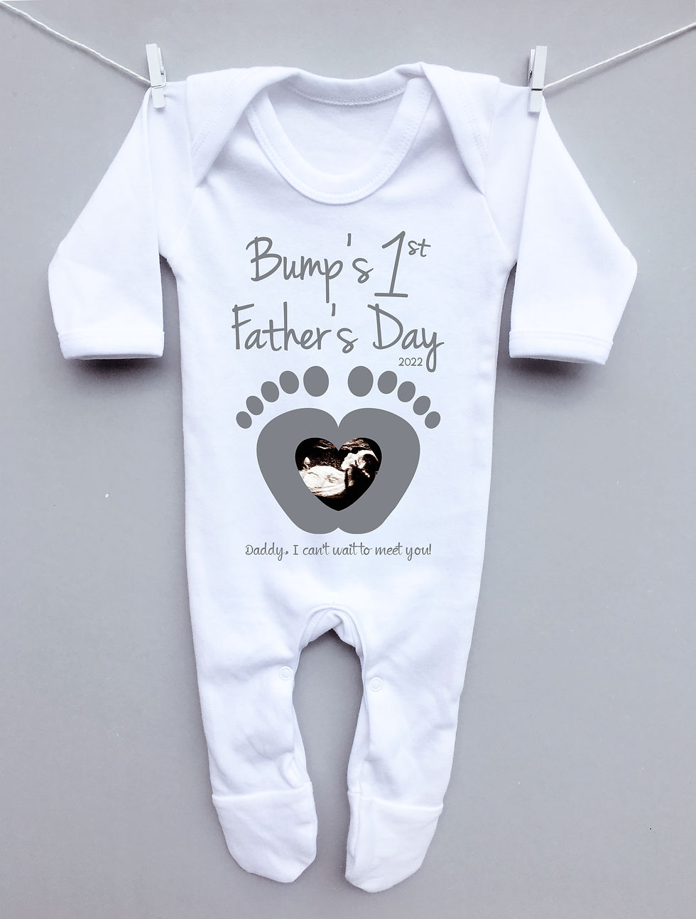 Bump's 1st Father's Day photo sleepsuit