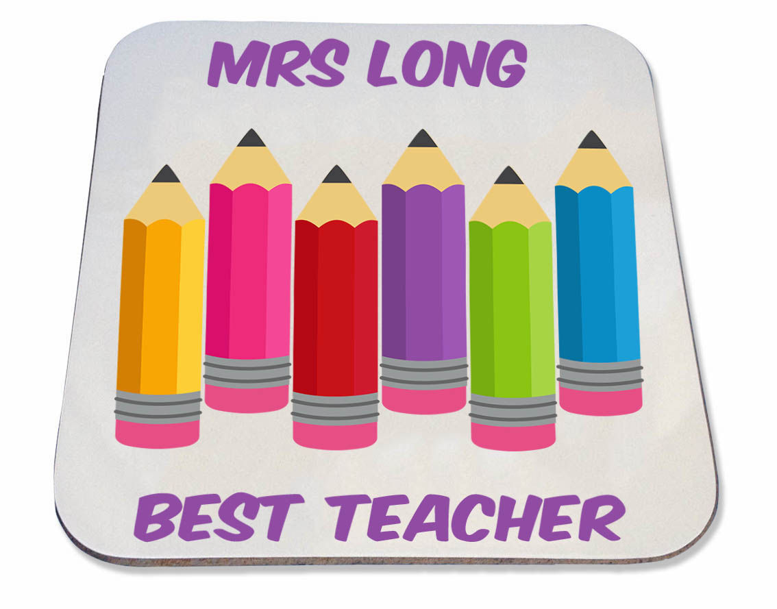 Coloured pencils best teacher coaster