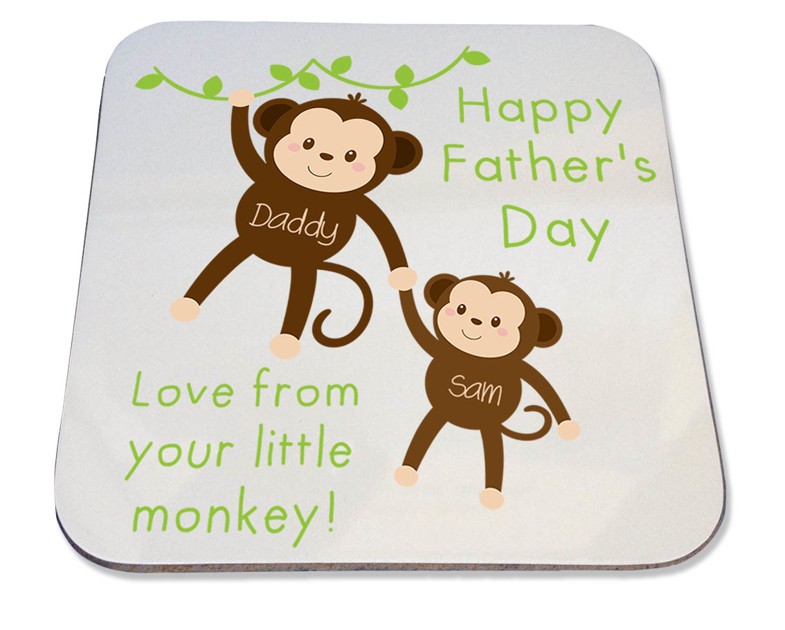 Fathers Day little monkey coaster