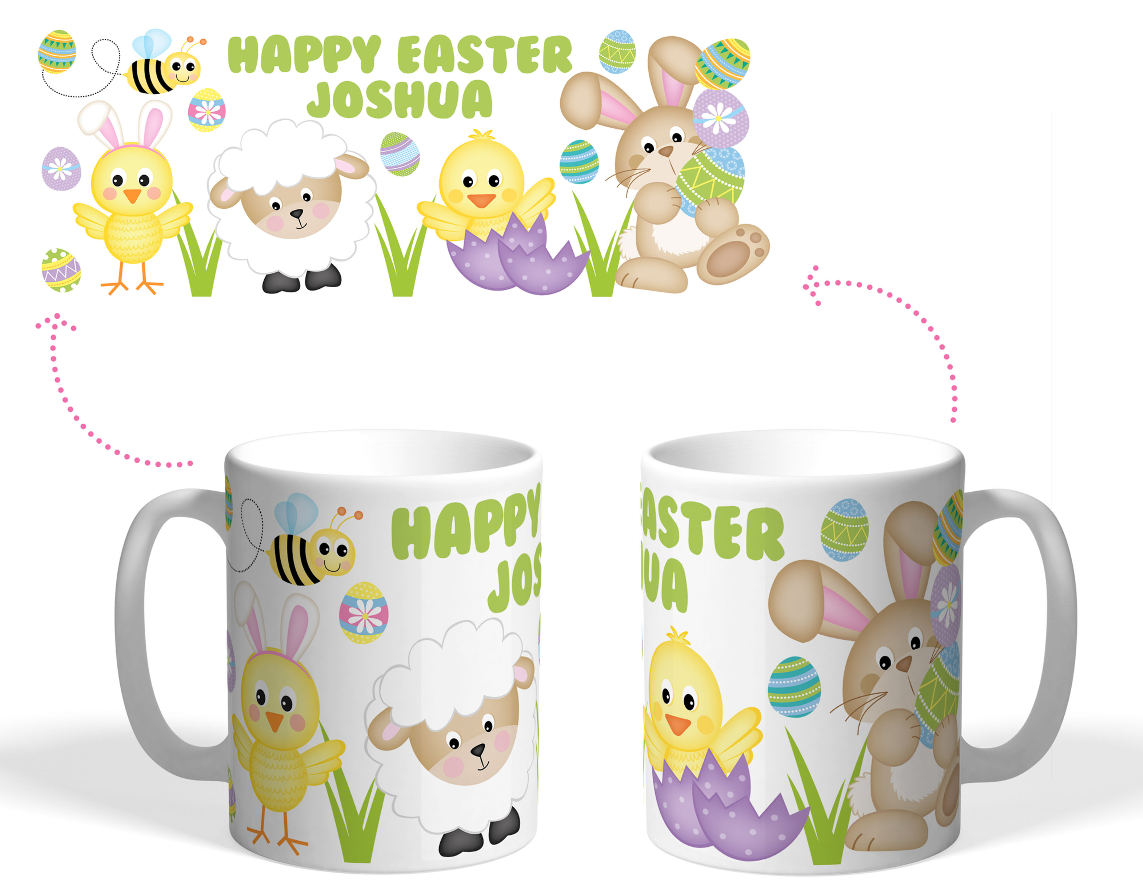 Easter mug chick bunny ears