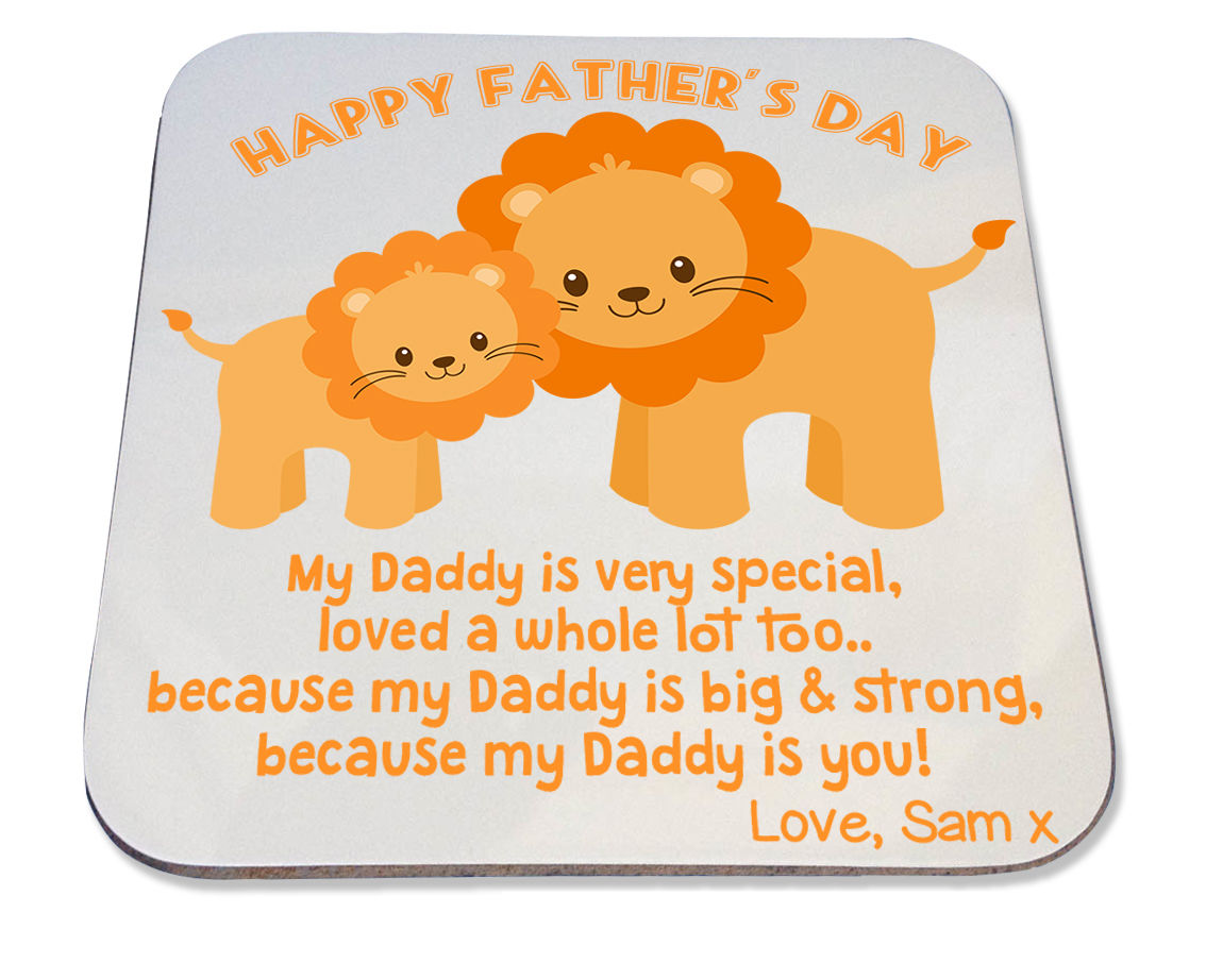 Fathers Day lion coaster