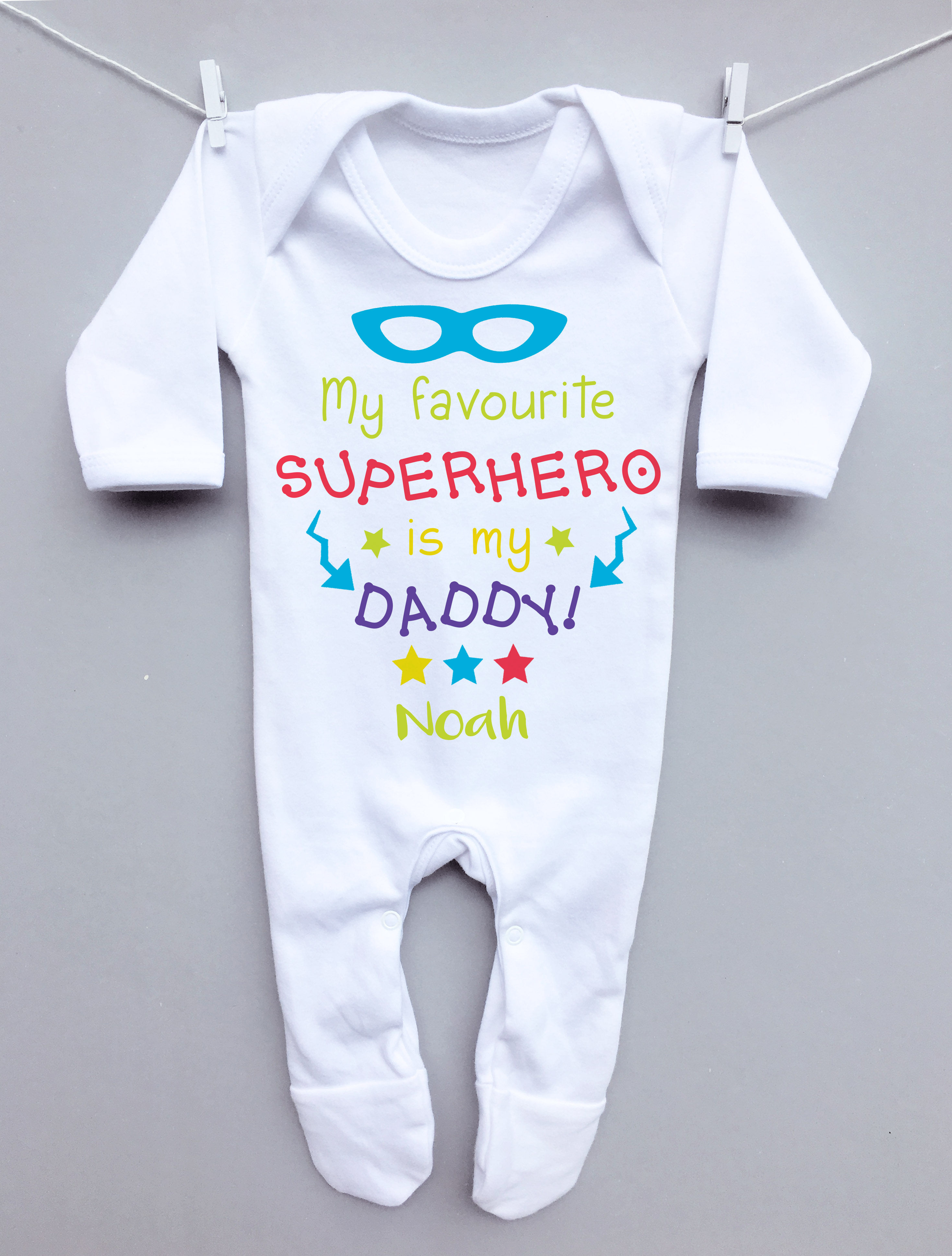 Favourite Superhero Father's Day sleepsuit