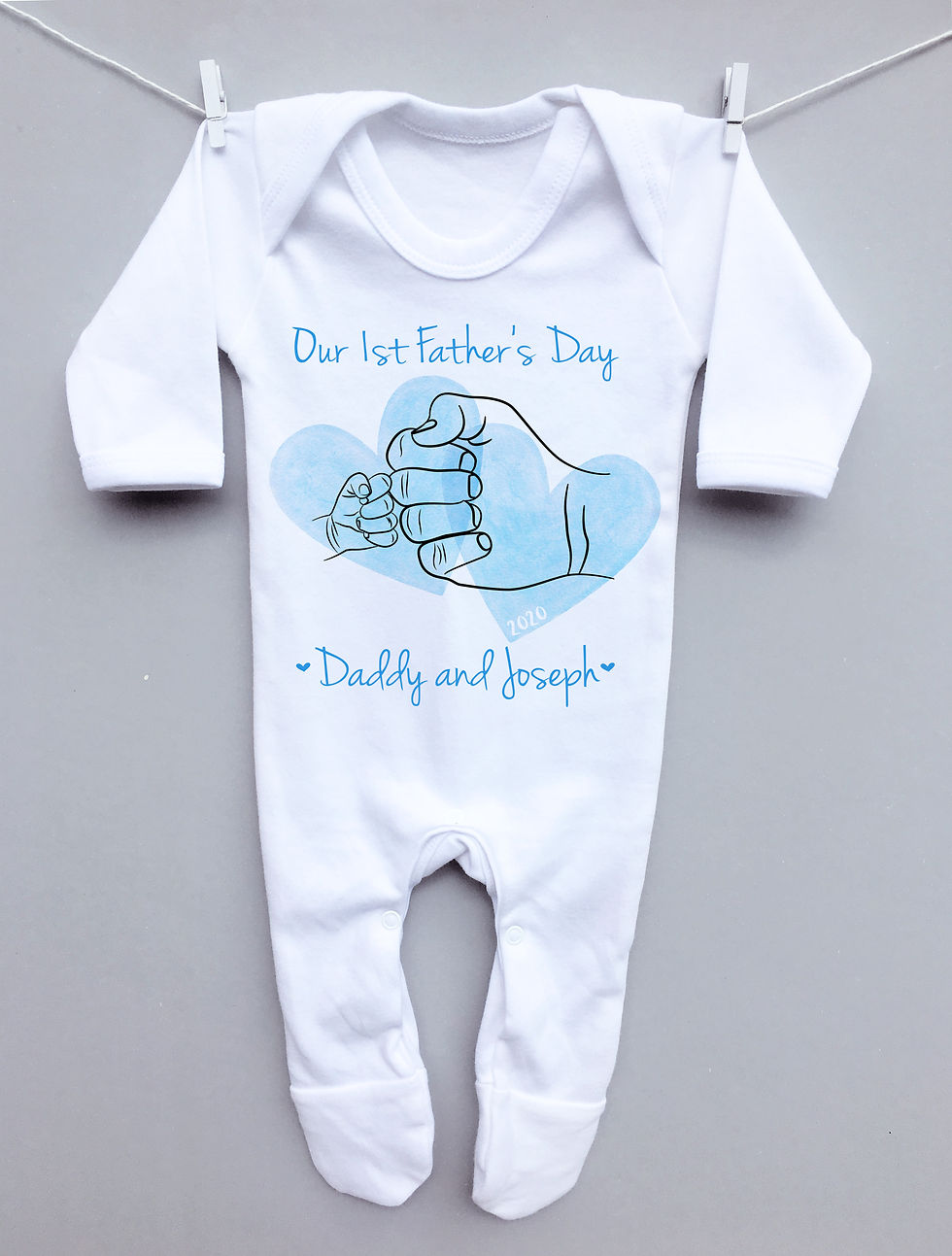 Our first Father's Day fist bump sleepsuit