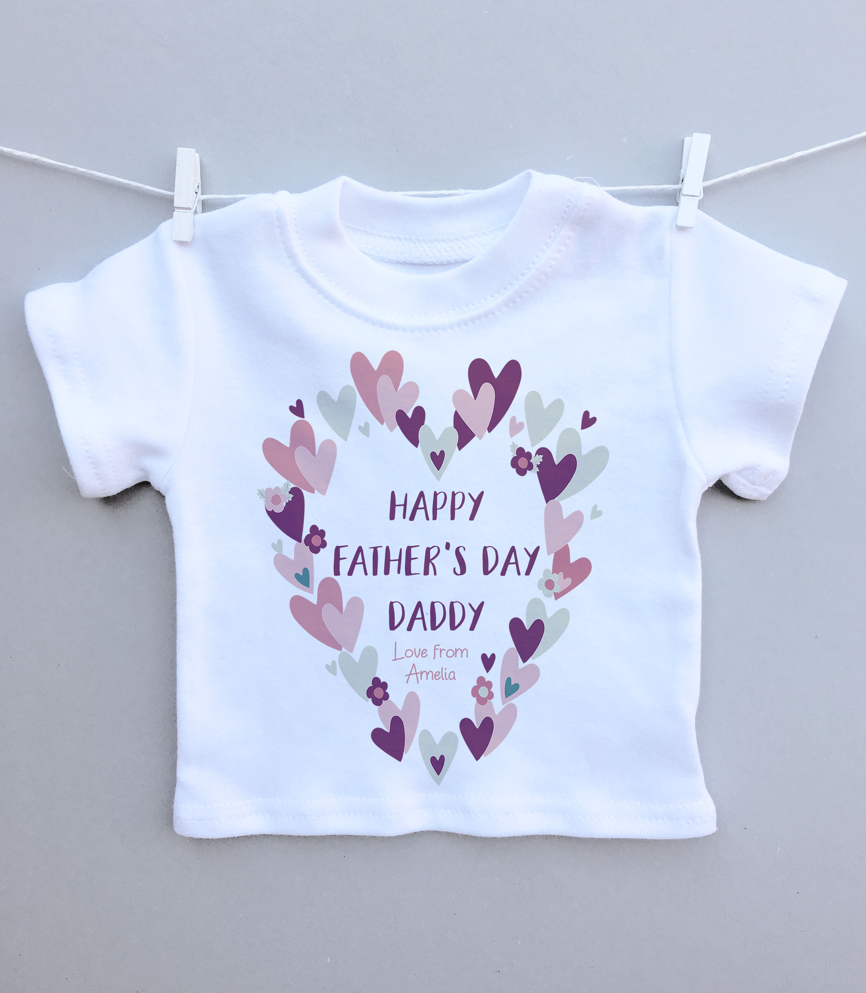 Fathers Day heart wreath t-shirt