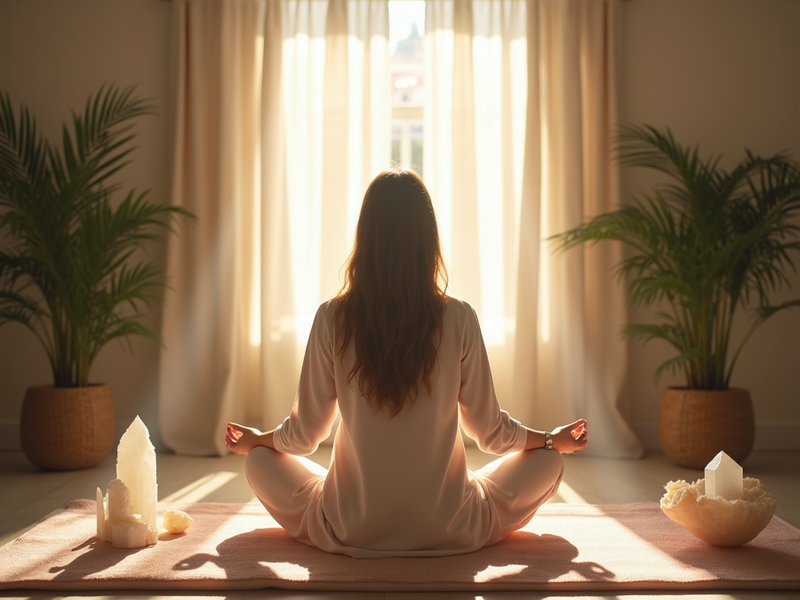 Meditation in golden light