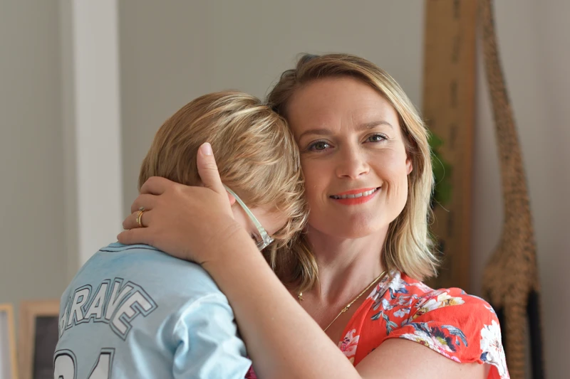 Claire and her eldest son