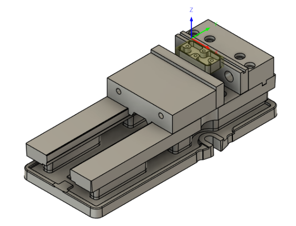 Part placed inside a gripper