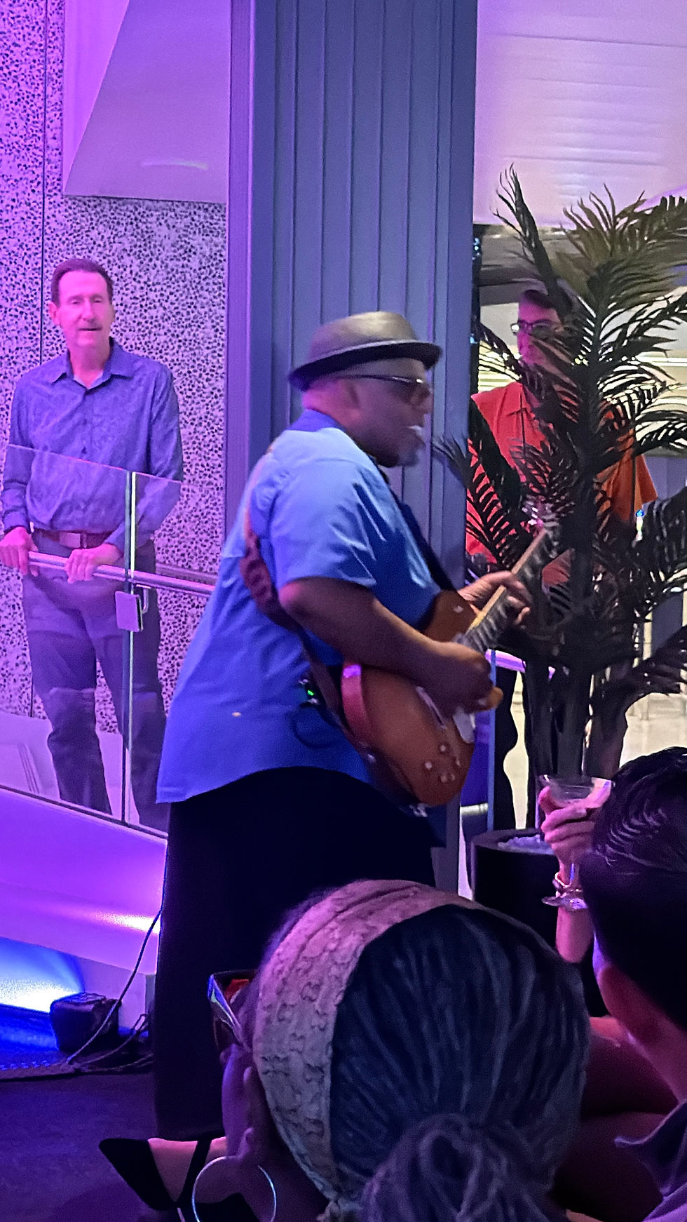 Live musical entertainment aboard Virgin Voyages Brilliant Lady during an Alaska cruise.