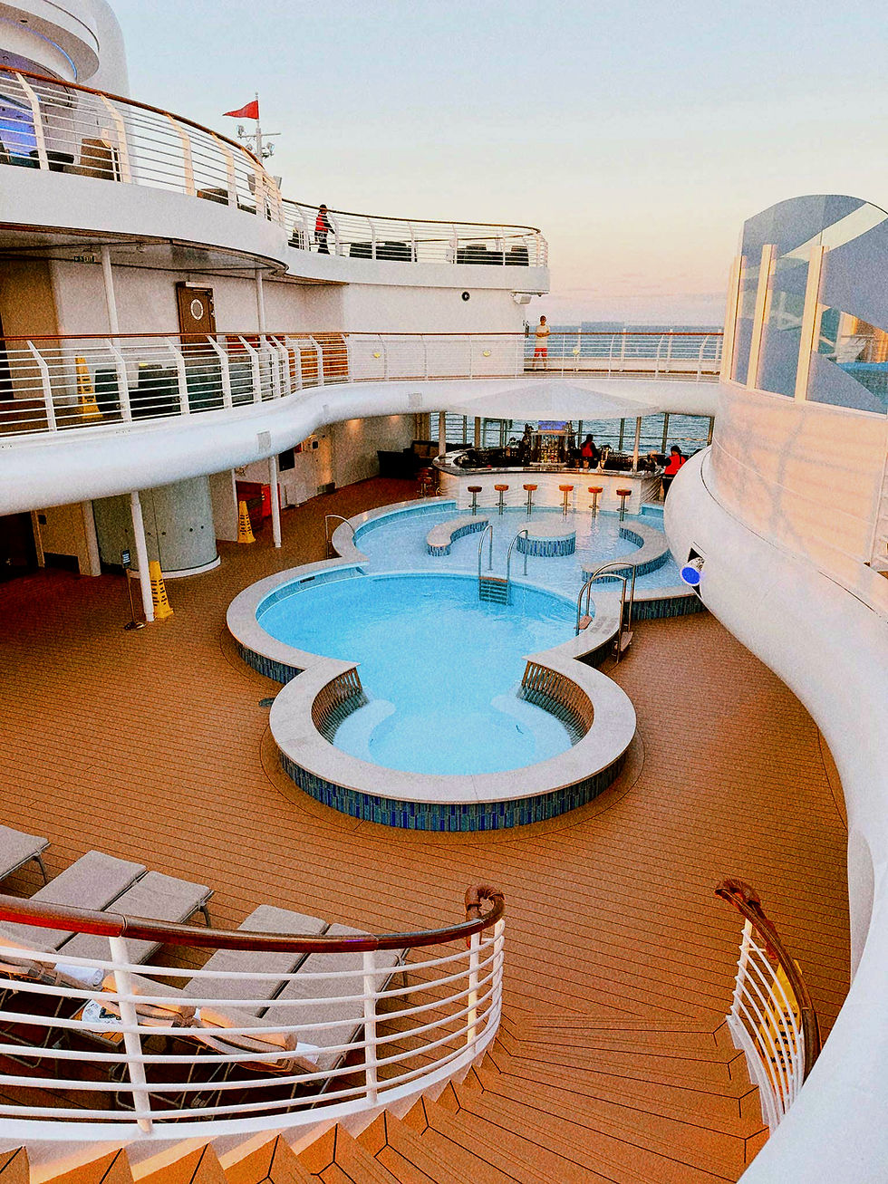 Disney Cruise Line adults-only Quiet Cove pool relaxing area onboard