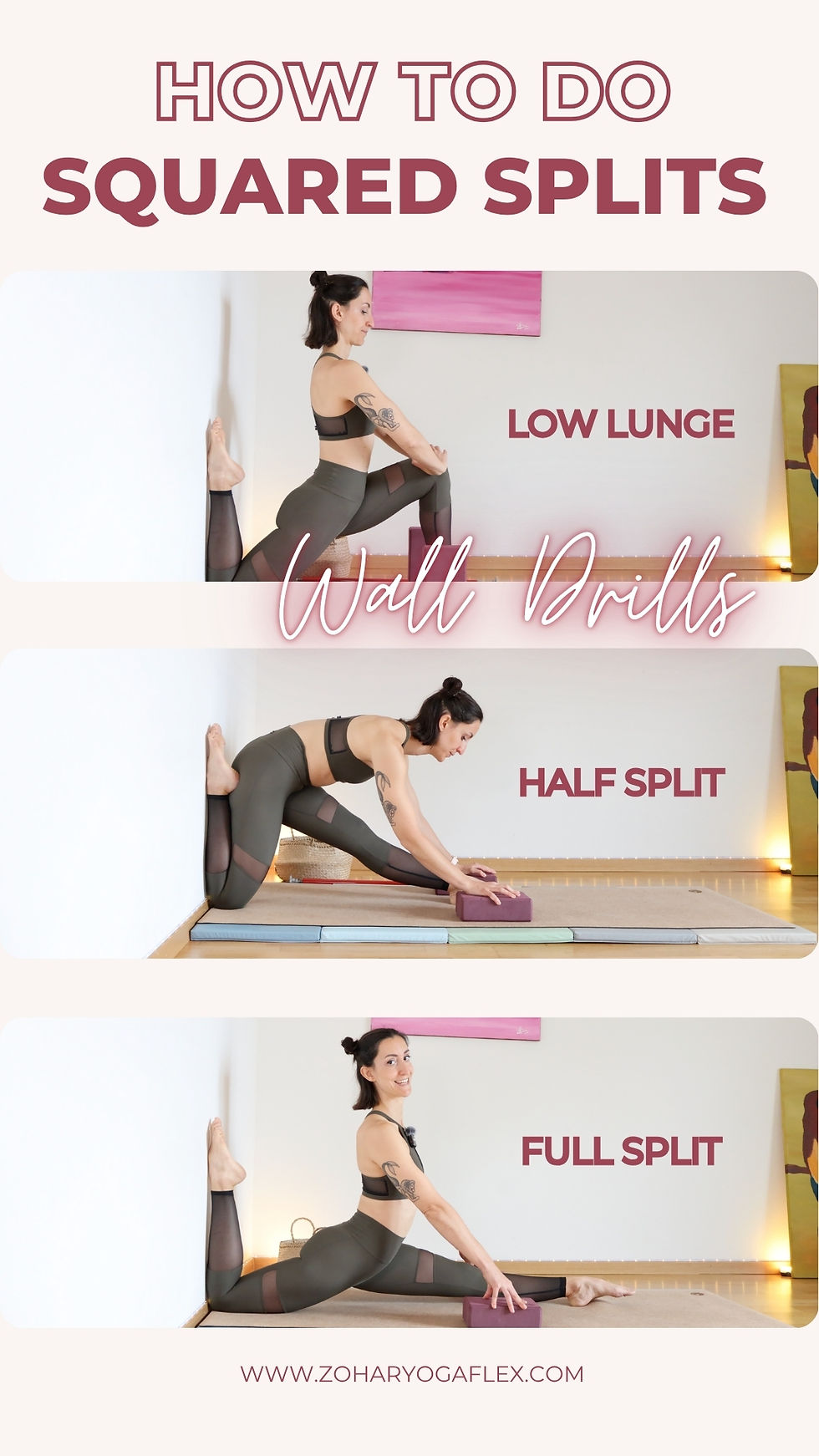how to do squared splits using the wall