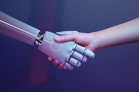 Top Digital marketing trends of 2022 2 Artificial Intelligence - Robot and human shaking hand