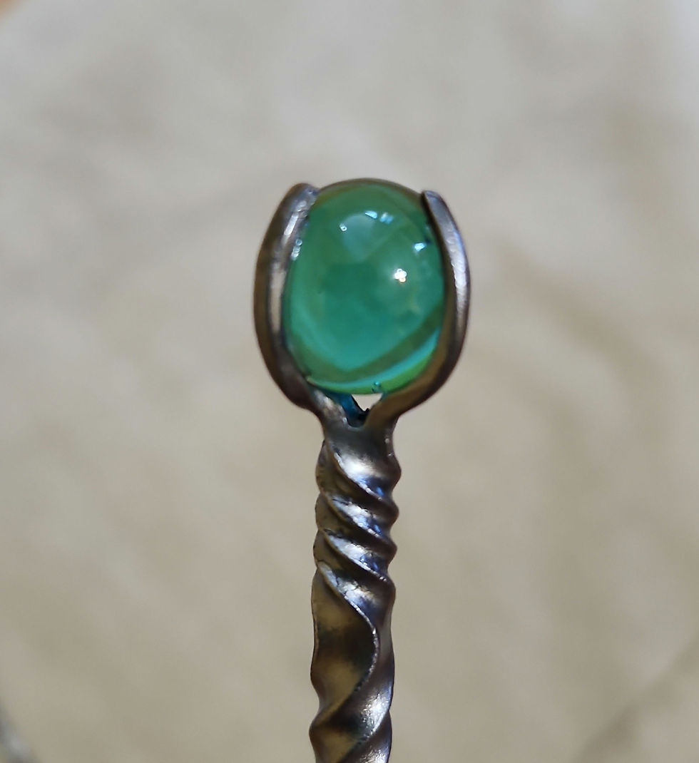 Thumbnail: Hand Forged Marble Hair Pick