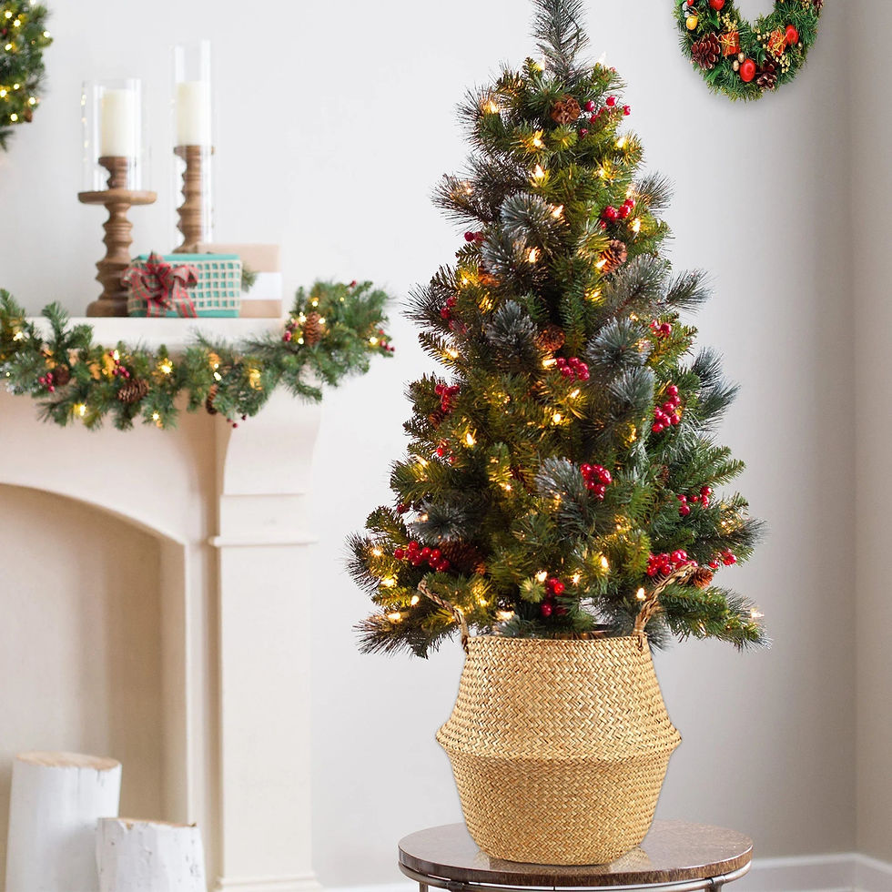 Thumbnail: Straw Wicker Rattan Hanging Flowerpot Basket