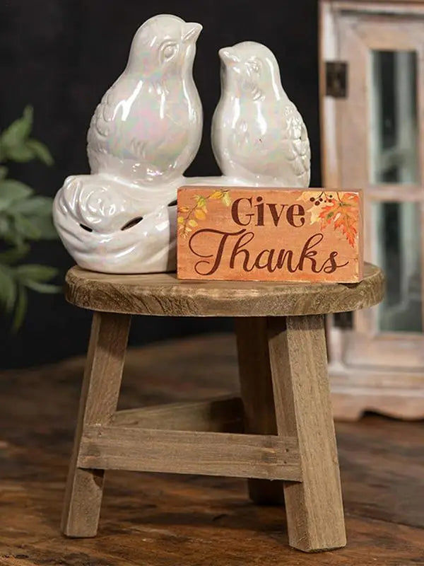 Thumbnail: NNEOBA Wooden Stool Plant Stand Mini