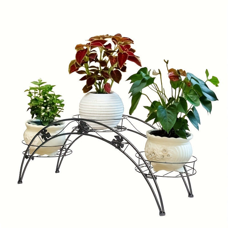Thumbnail: Arched Iron Plant Stand Flower Pot Holder